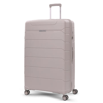 Aerolite XL 32in (144L) Lightweight Polypropylene Hard Shell Suitcase, Extra Large Check-In Luggage with 4 Spinner Wheels, TSA Lock, Waterproof Pocket - Cream